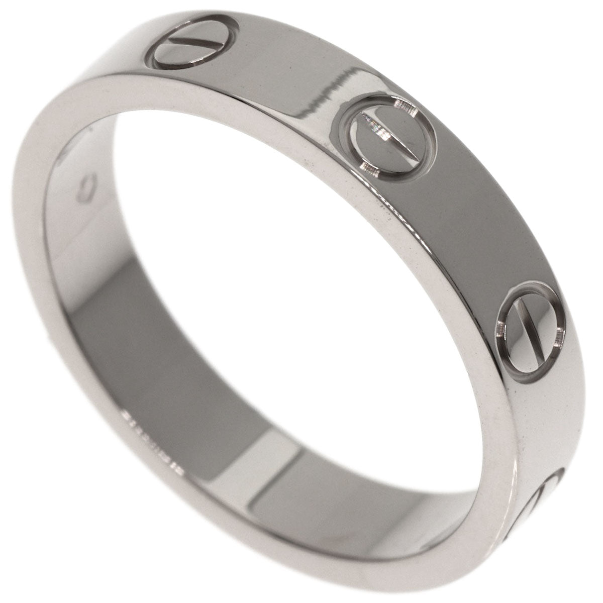 CARTIER Mini love ring #49 Ring K18 White Gold Ladies [Used]