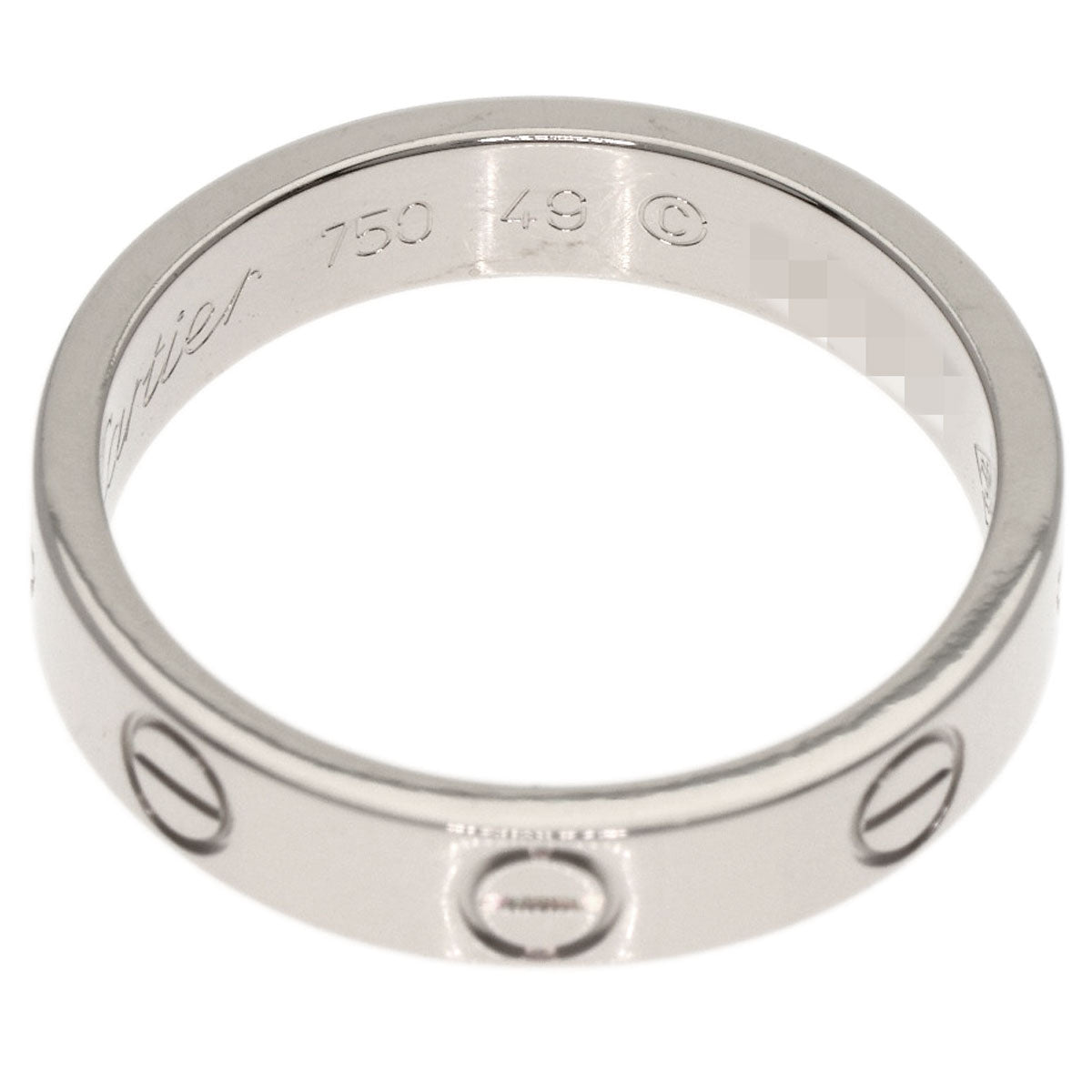 CARTIER Mini love ring #49 Ring K18 White Gold Ladies [Used]
