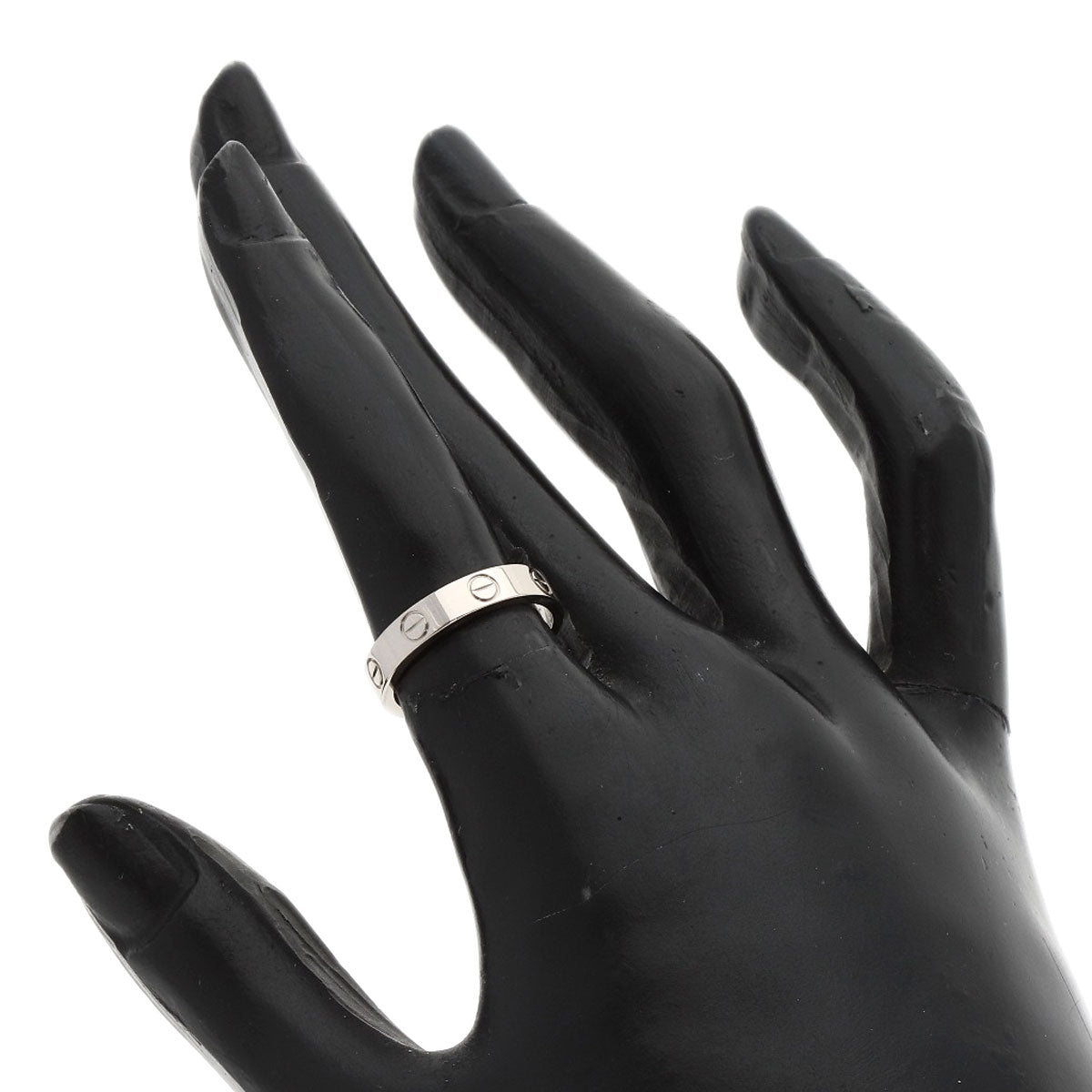 CARTIER Mini love ring #49 Ring K18 White Gold Ladies [Used]