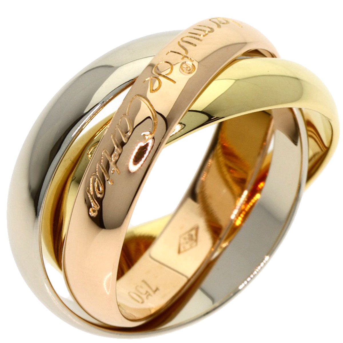 CARTIER Trinity #48 Ring K18 Yellow Gold 18K Pink GoldLadies [Used]