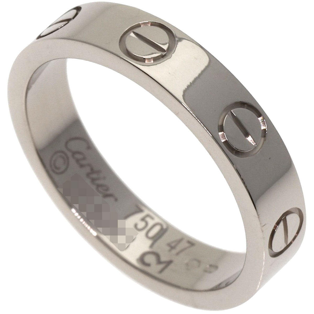 CARTIER mini love ring #47 Ring K18 White Gold Ladies [Used]
