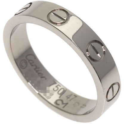CARTIER mini love ring #47 Ring K18 White Gold Ladies [Used]