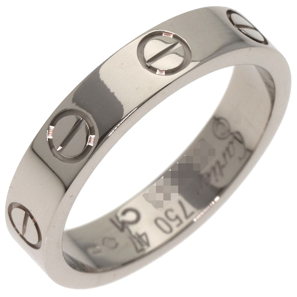 CARTIER mini love ring #47 Ring K18 White Gold Ladies [Used]