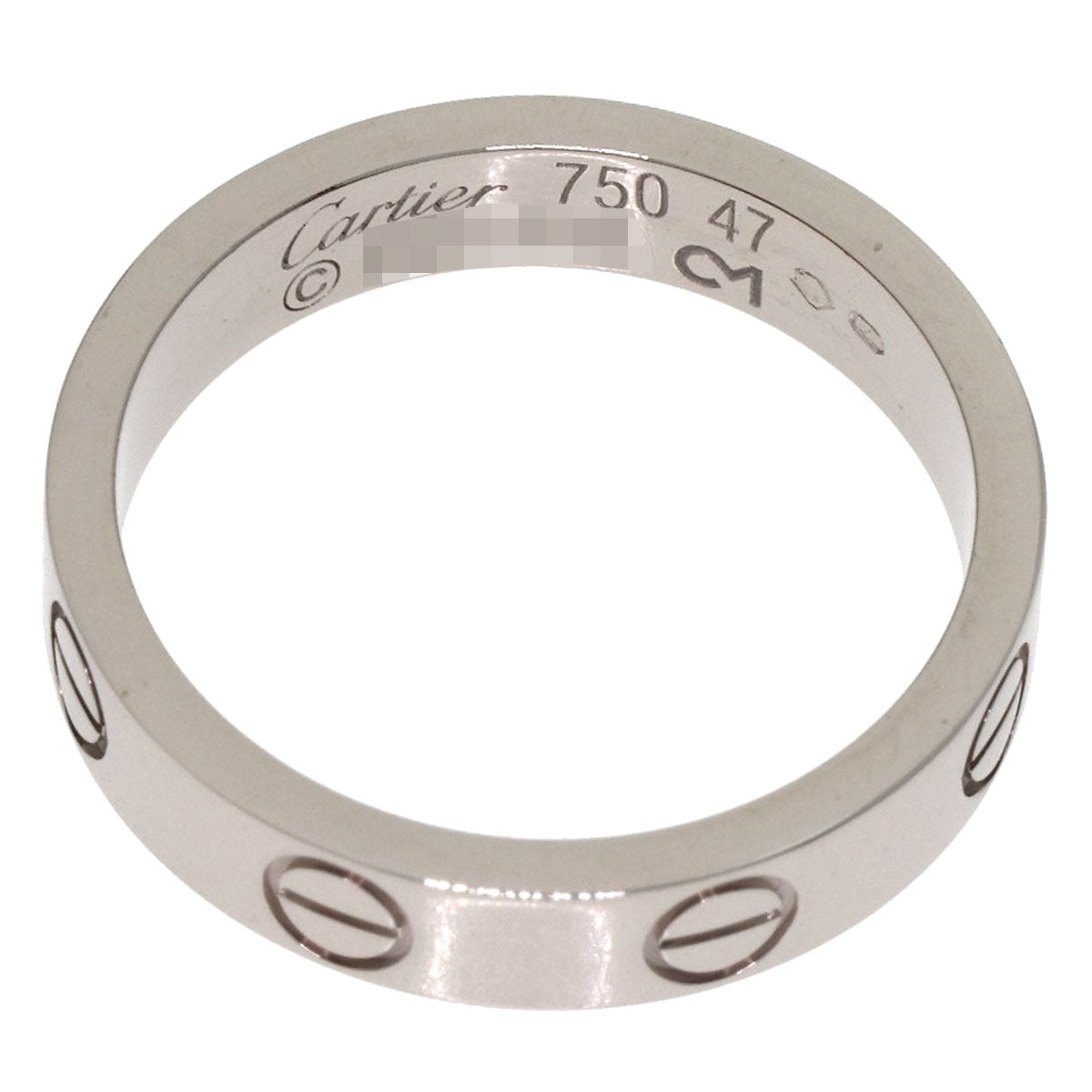 CARTIER mini love ring #47 Ring K18 White Gold Ladies [Used]