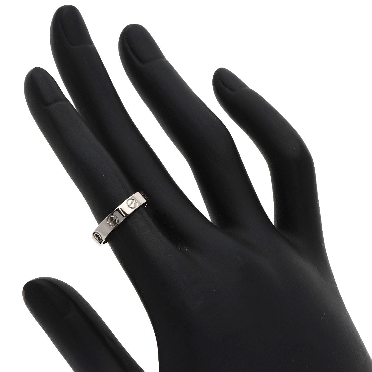 CARTIER mini love ring #47 Ring K18 White Gold Ladies [Used]
