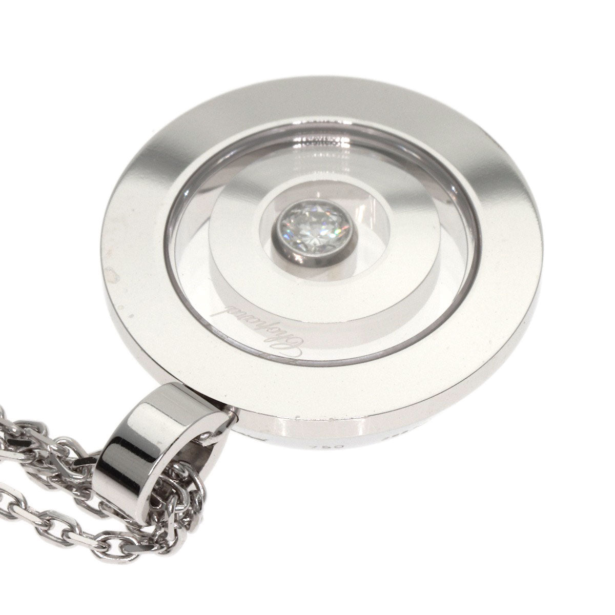 Chopard Happy diamond Necklace K18 White Gold Ladies [Used]