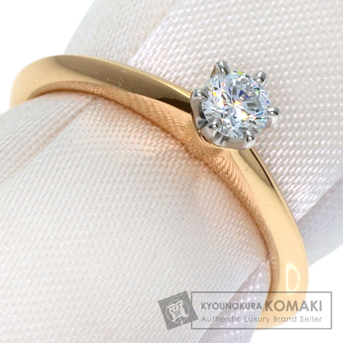 TIFFANY&Co. Solitaire Diamond Ring K18 Pink Gold PT950Ladies [Used]