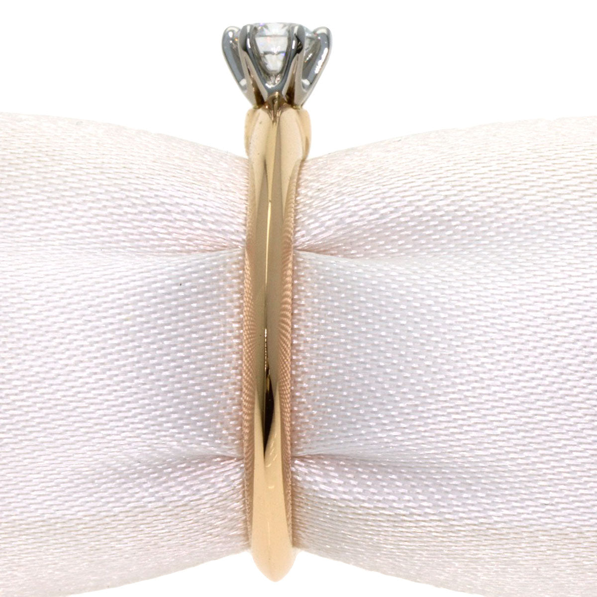 TIFFANY&Co. Solitaire Diamond Ring K18 Pink Gold PT950Ladies [Used]