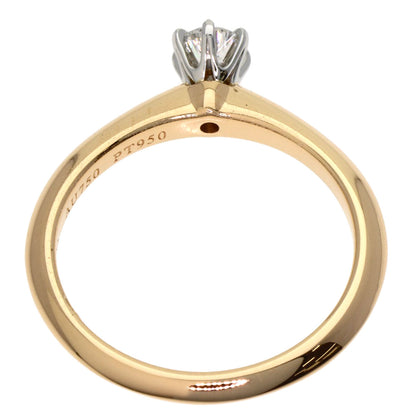 TIFFANY&Co. Solitaire Diamond Ring K18 Pink Gold PT950Ladies [Used]