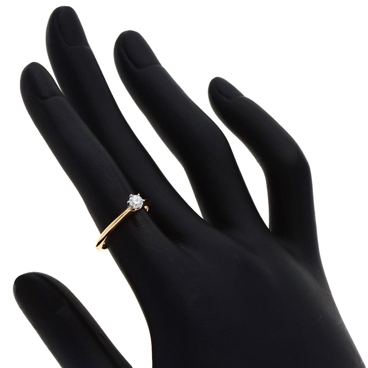 TIFFANY&Co. Solitaire Diamond Ring K18 Pink Gold PT950Ladies [Used]