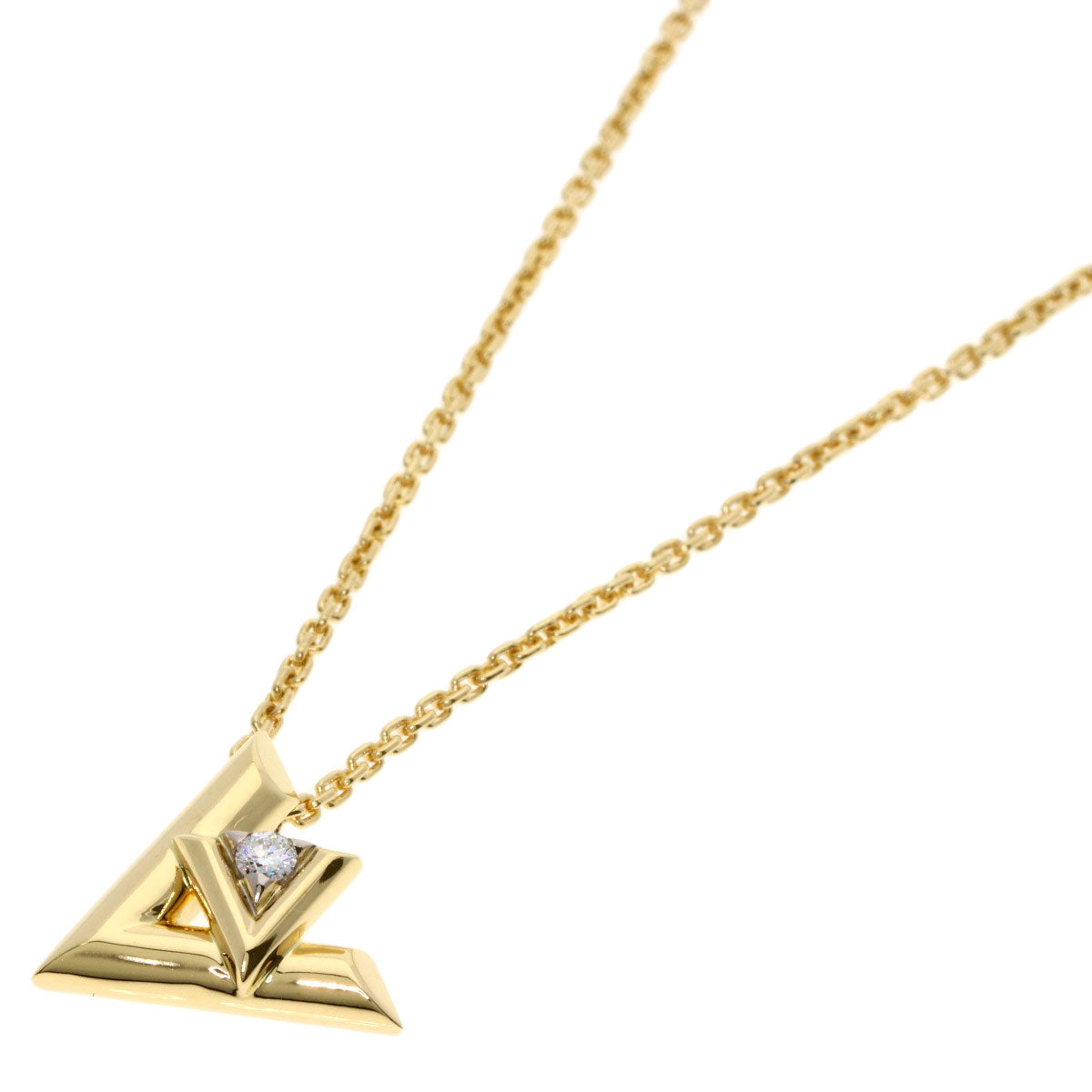 LOUIS VUITTON LV Volt One PM Diamond Necklace K18 Yellow Gold Ladies [Used]