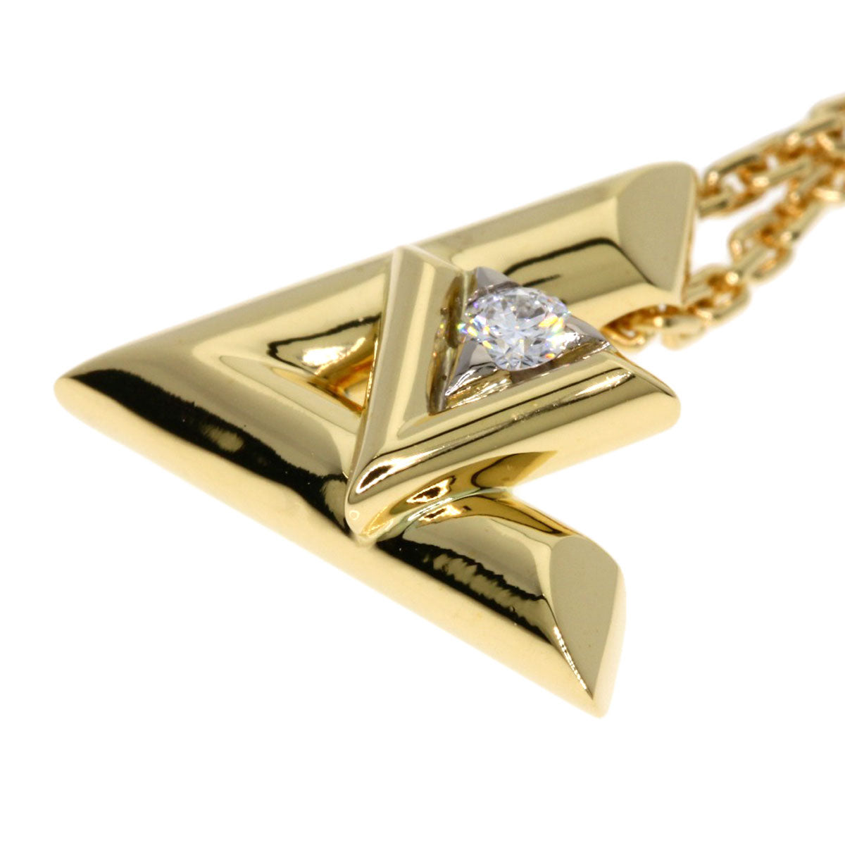 LOUIS VUITTON LV Volt One PM Diamond Necklace K18 Yellow Gold Ladies [Used]