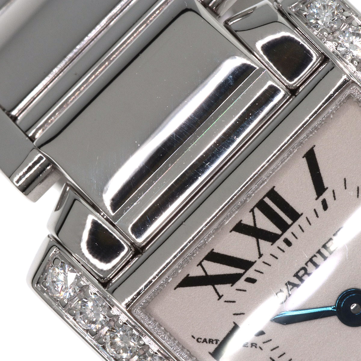 CARTIER Tank Francaise SM BezelDiamond Watches WE1002S3 K18 White Gold/K18 White Gold Ladies