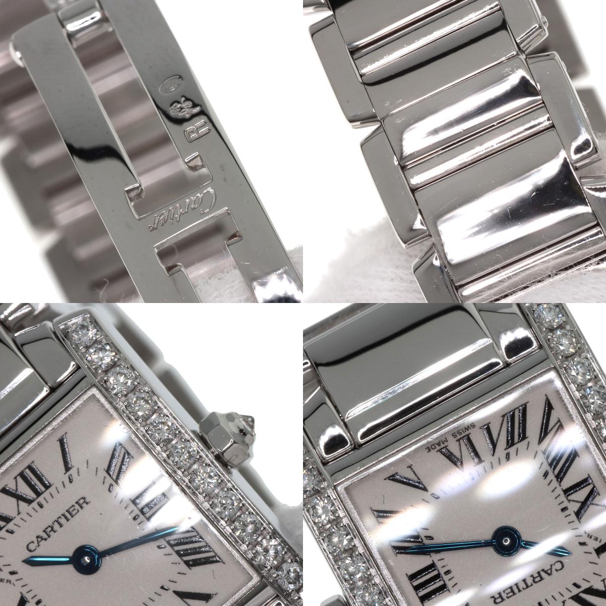 CARTIER Tank Francaise SM BezelDiamond Watches WE1002S3 K18 White Gold/K18 White Gold Ladies