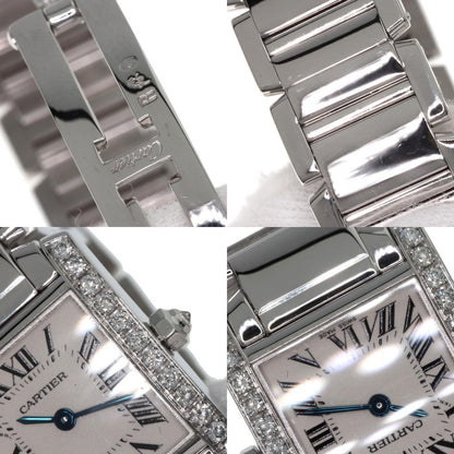 CARTIER Tank Francaise SM BezelDiamond Watches WE1002S3 K18 White Gold/K18 White Gold Ladies