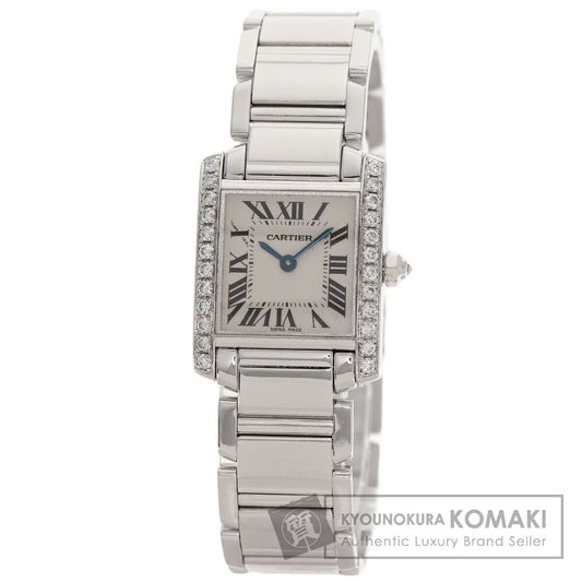 CARTIER Tank Francaise SM BezelDiamond Watches WE1002S3 K18 White Gold/K18 White Gold Ladies