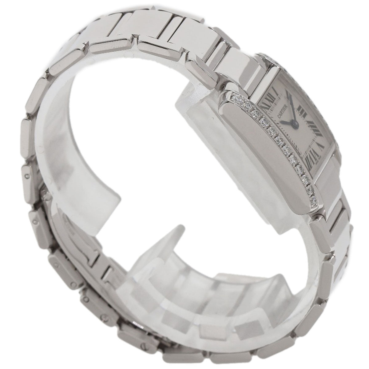 CARTIER Tank Francaise SM BezelDiamond Watches WE1002S3 K18 White Gold/K18 White Gold Ladies