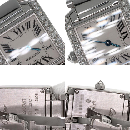 CARTIER Tank Francaise SM BezelDiamond Watches WE1002S3 K18 White Gold/K18 White Gold Ladies