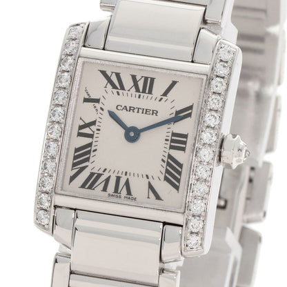 CARTIER Tank Francaise SM BezelDiamond Watches WE1002S3 K18 White Gold/K18 White Gold Ladies