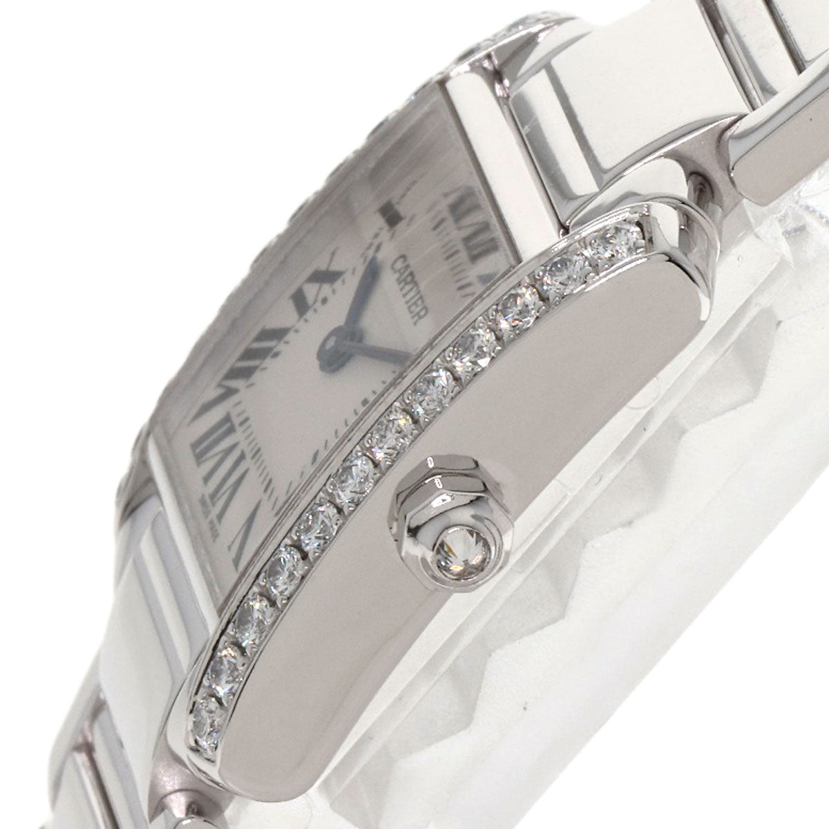 CARTIER Tank Francaise SM BezelDiamond Watches WE1002S3 K18 White Gold/K18 White Gold Ladies