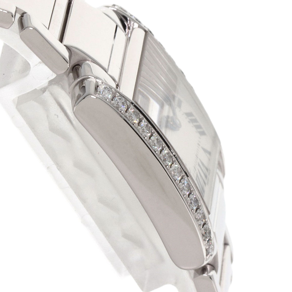 CARTIER Tank Francaise SM BezelDiamond Watches WE1002S3 K18 White Gold/K18 White Gold Ladies