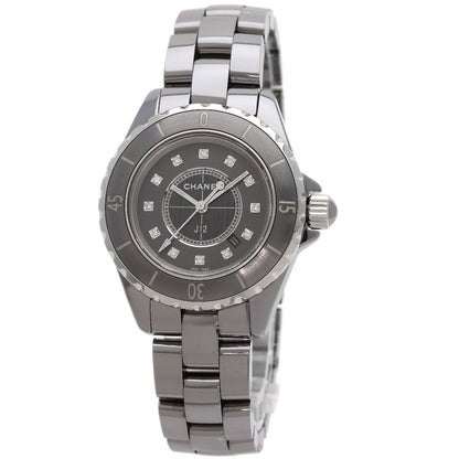 CHANEL J12 1.3" Chromatic 1.3" 12P Diamond Watches H3241 titaniumCeramic/titaniumCeramic Ladies