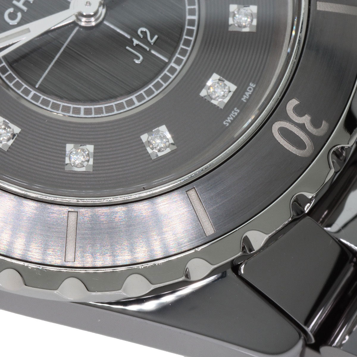 CHANEL J12 1.3" Chromatic 1.3" 12P Diamond Watches H3241 titaniumCeramic/titaniumCeramic Ladies