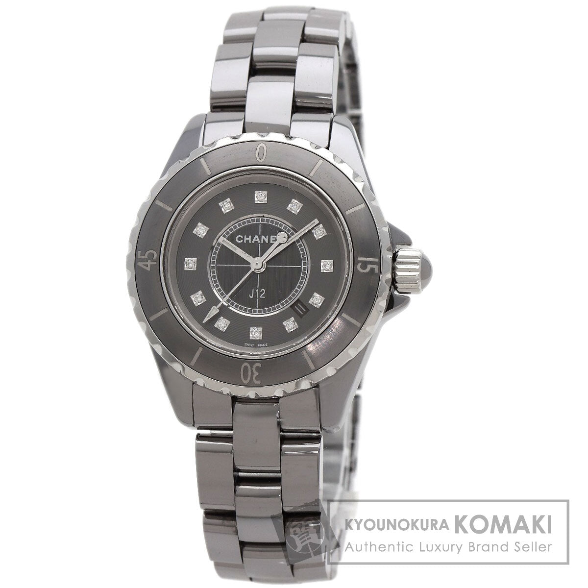 CHANEL J12 1.3" Chromatic 1.3" 12P Diamond Watches H3241 titaniumCeramic/titaniumCeramic Ladies