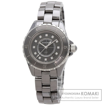 CHANEL J12 1.3" Chromatic 1.3" 12P Diamond Watches H3241 titaniumCeramic/titaniumCeramic Ladies