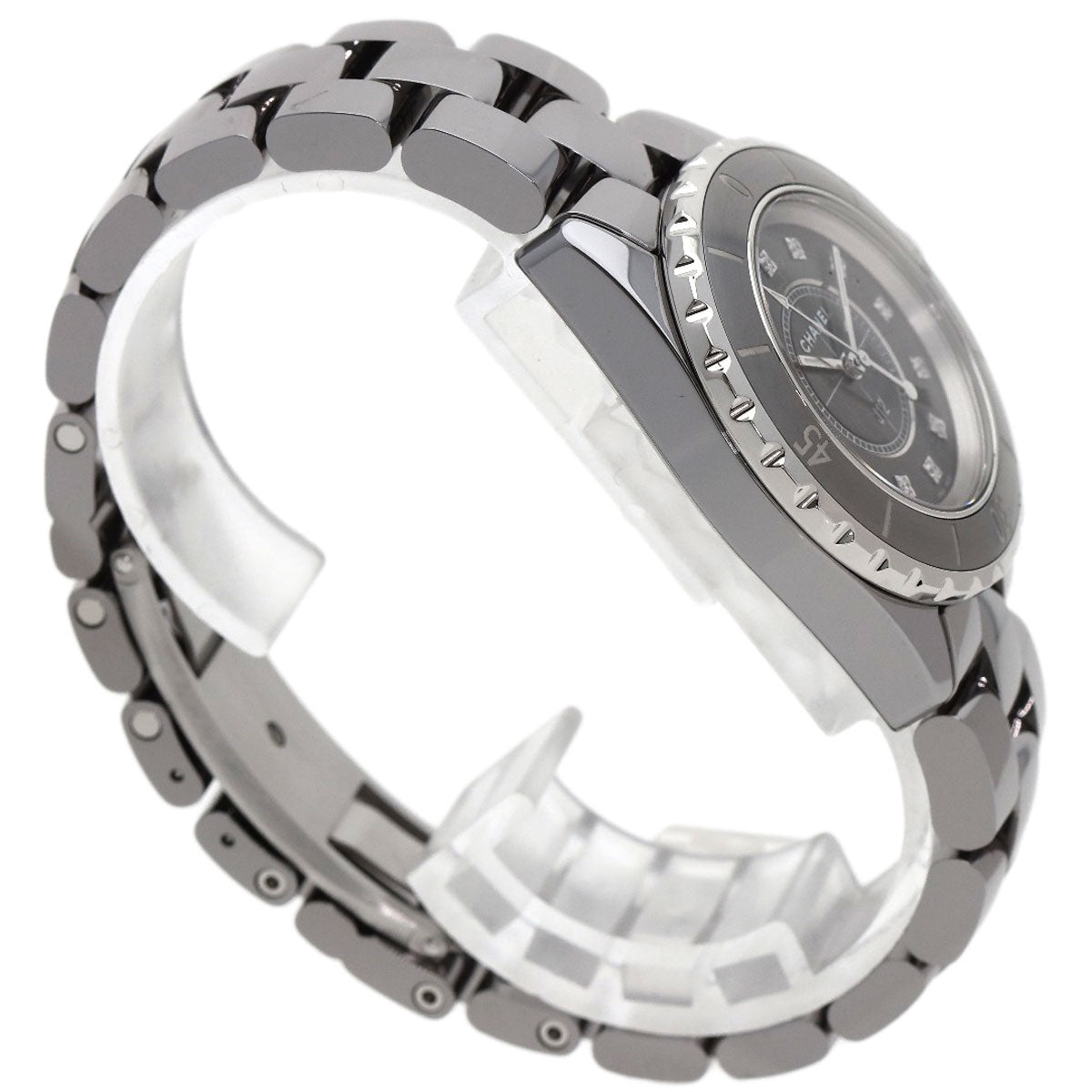 CHANEL J12 1.3" Chromatic 1.3" 12P Diamond Watches H3241 titaniumCeramic/titaniumCeramic Ladies