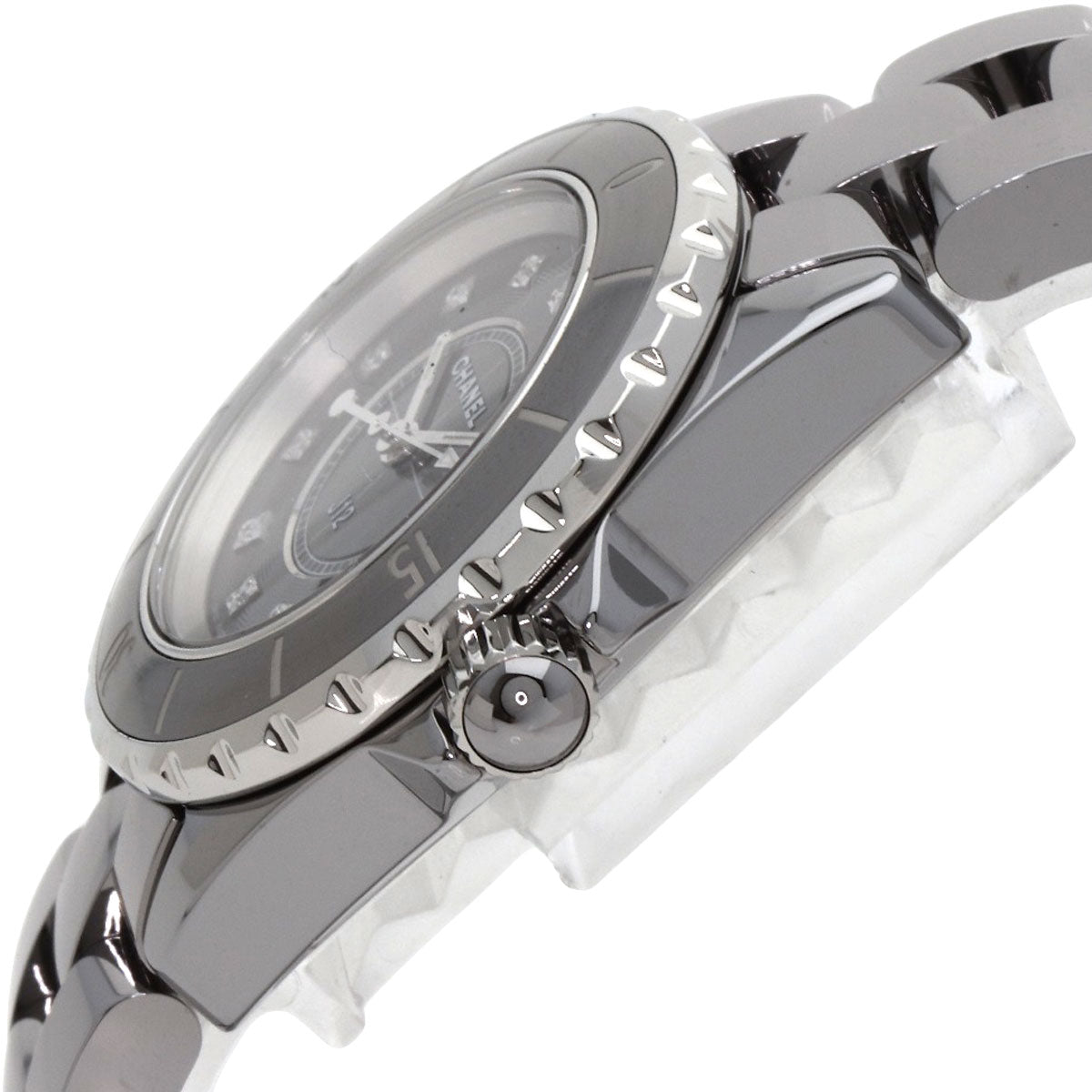 CHANEL J12 1.3" Chromatic 1.3" 12P Diamond Watches H3241 titaniumCeramic/titaniumCeramic Ladies