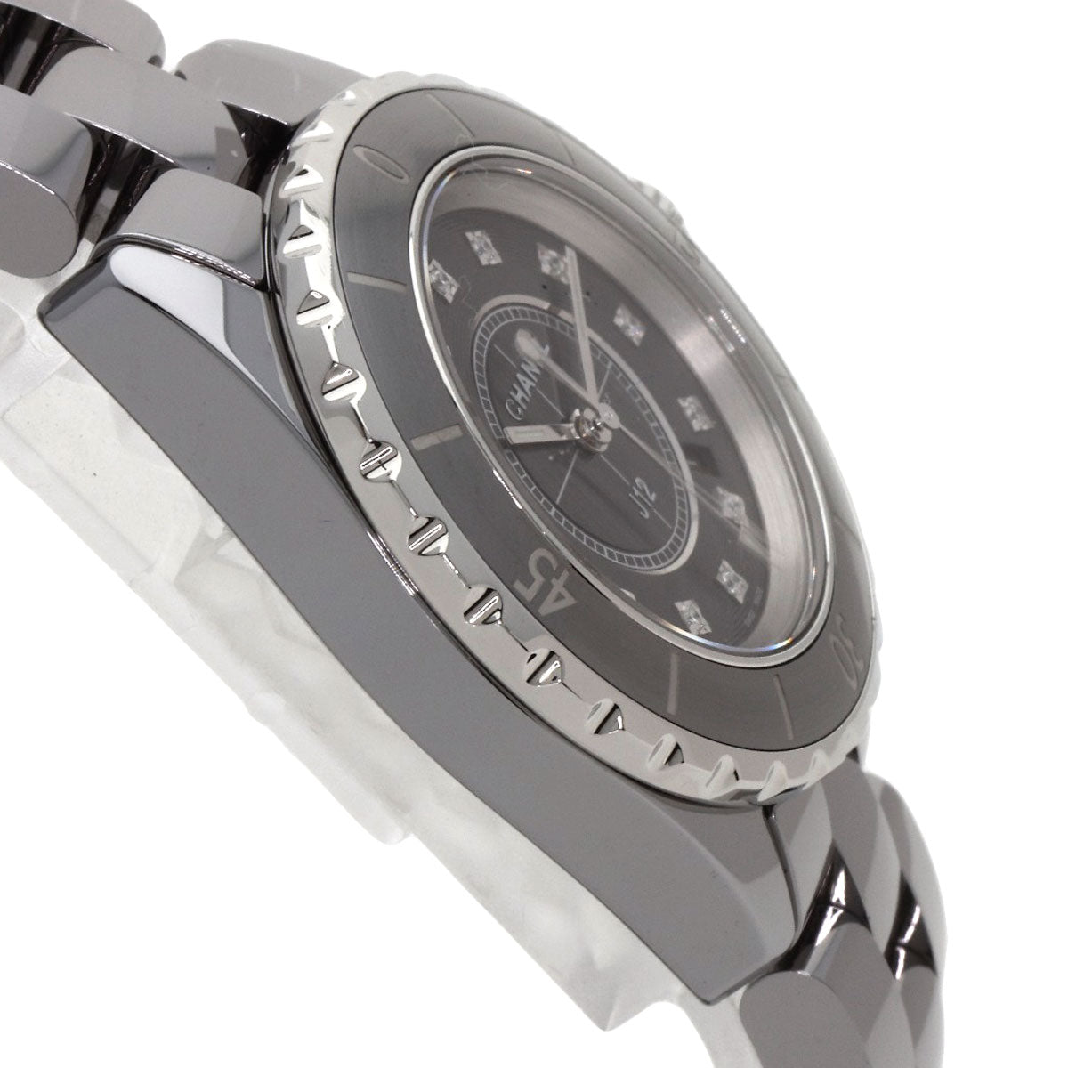 CHANEL J12 1.3" Chromatic 1.3" 12P Diamond Watches H3241 titaniumCeramic/titaniumCeramic Ladies