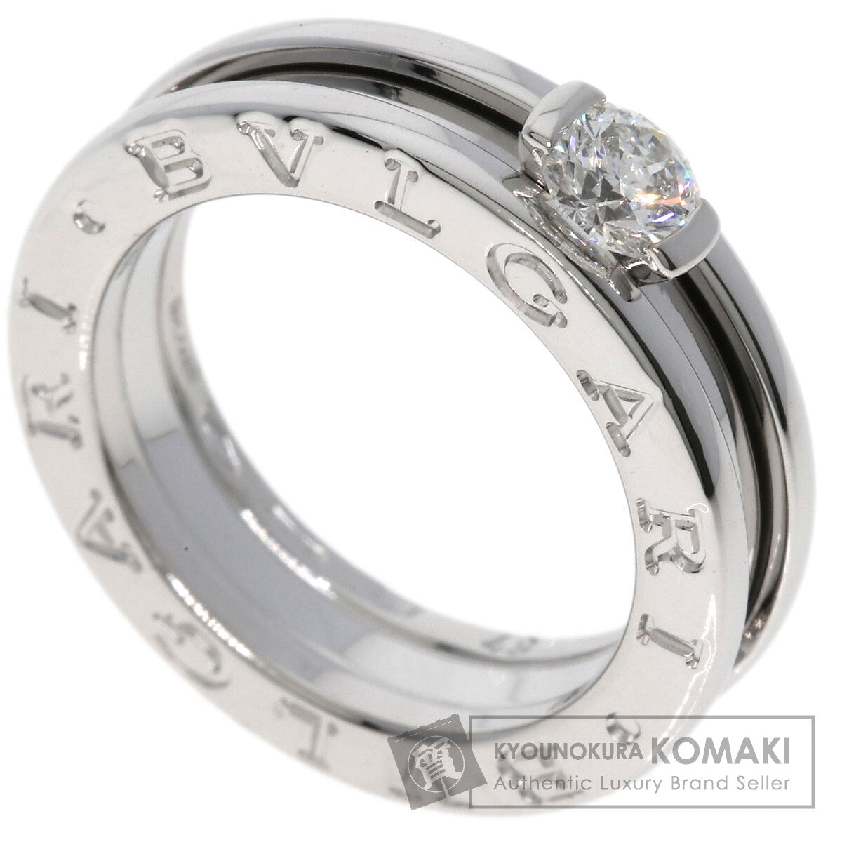 BVLGARI B.zero1 1-band 1-piece Diamond E-VS1-G #48 Ring K18 White Gold Ladies [Used]