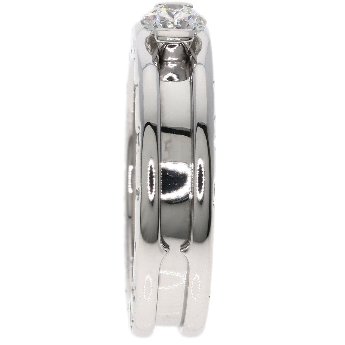 BVLGARI B.zero1 1-band 1-piece Diamond E-VS1-G #48 Ring K18 White Gold Ladies [Used]