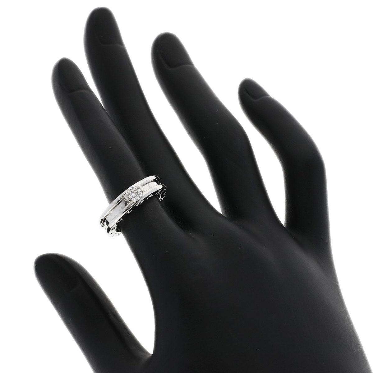 BVLGARI B.zero1 1-band 1-piece Diamond E-VS1-G #48 Ring K18 White Gold Ladies [Used]