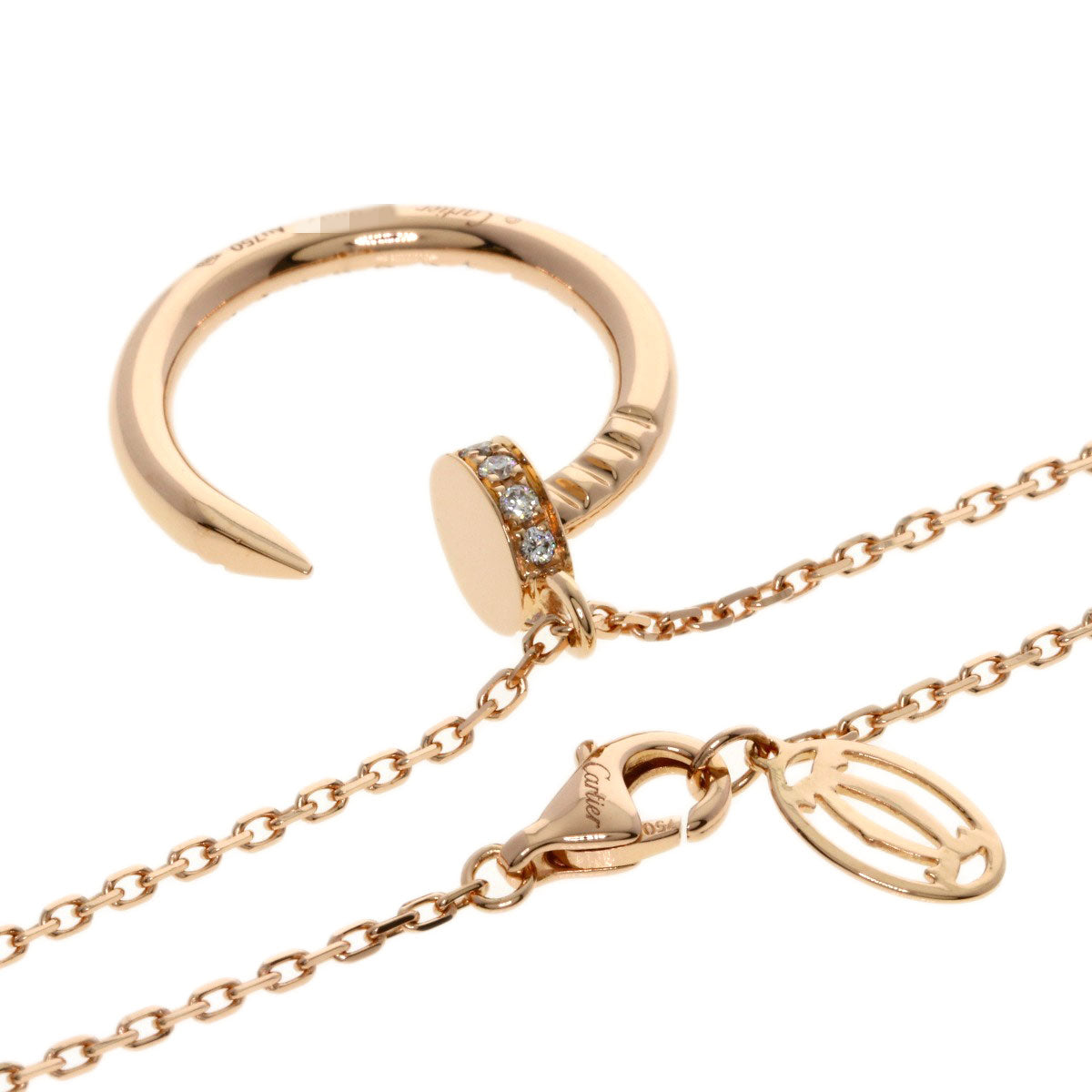 CARTIER Juste uncle Diamond Necklace K18 Pink Gold Ladies [Used]