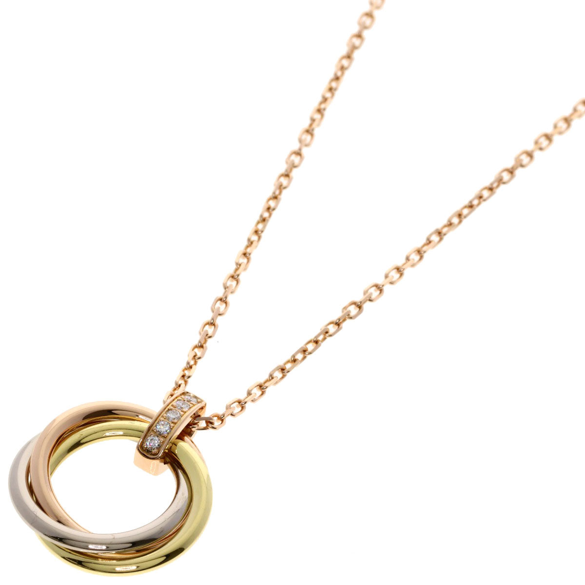 CARTIER Trinity 5P Diamond Necklace K18 Yellow Gold K18 White GoldLadies [Used]