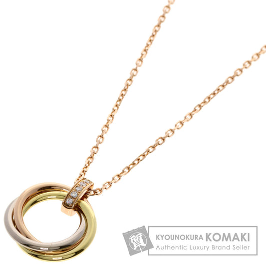 CARTIER Trinity 5P Diamond Necklace K18 Yellow Gold K18 White GoldLadies [Used]