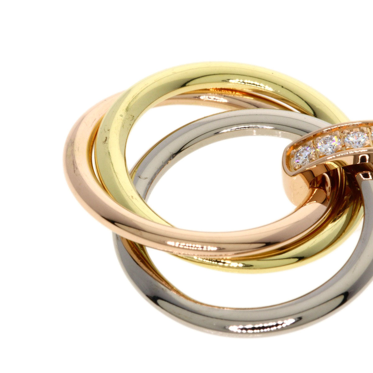 CARTIER Trinity 5P Diamond Necklace K18 Yellow Gold K18 White GoldLadies [Used]