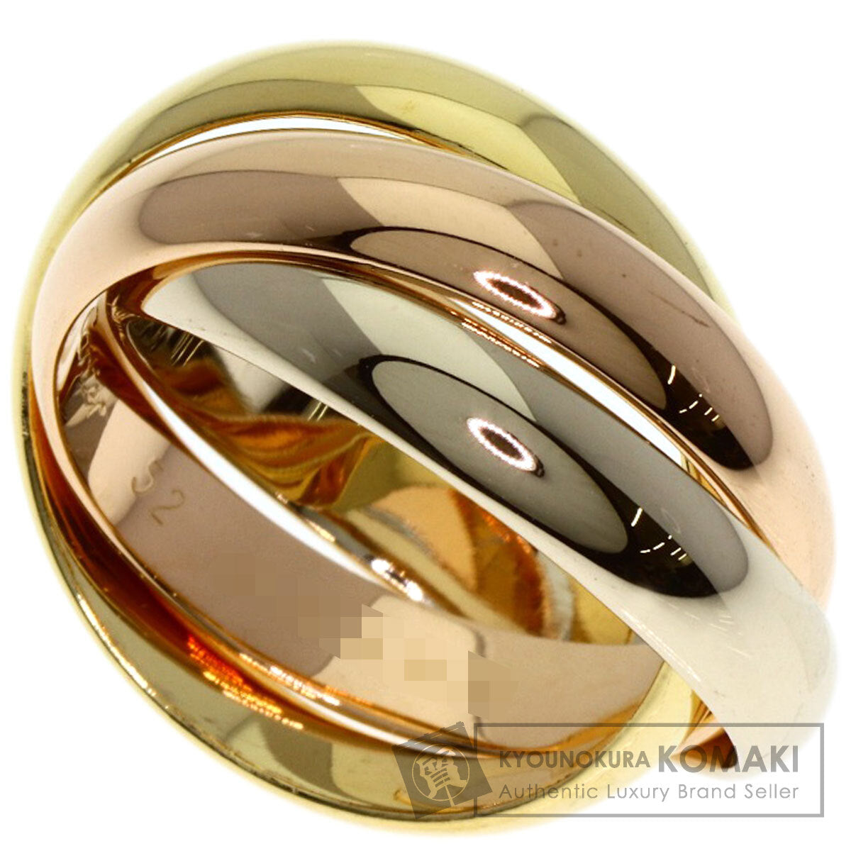 CARTIER Trinity MM Ring K18 Yellow Gold K18 White GoldLadies [Used]