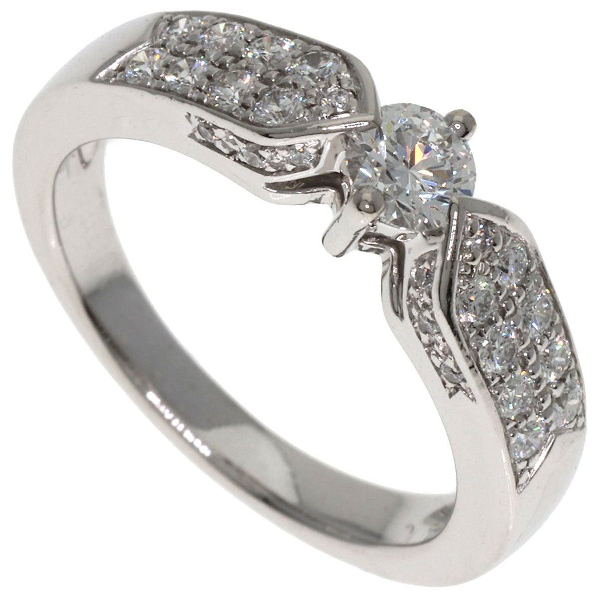 Chaumet Plume Solitaire Diamond Ring Platinum PT950 Ladies [Used]