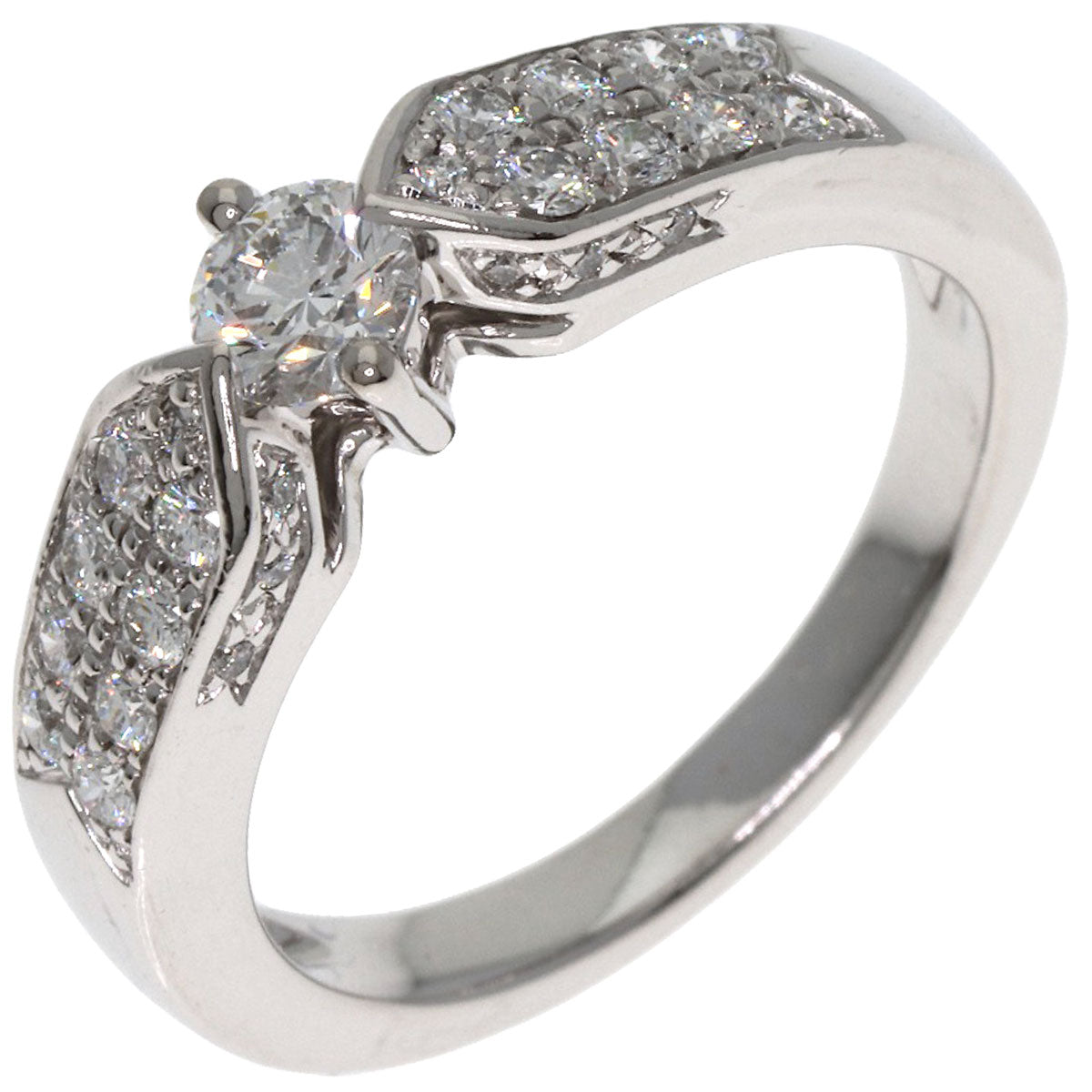 Chaumet Plume Solitaire Diamond Ring Platinum PT950 Ladies [Used]