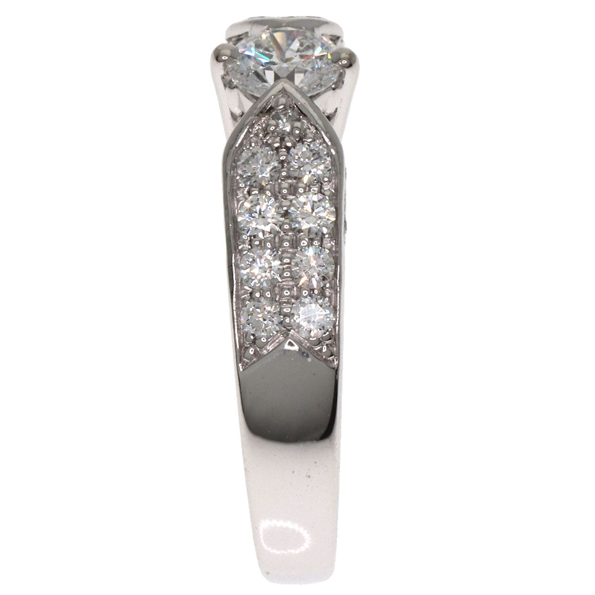 Chaumet Plume Solitaire Diamond Ring Platinum PT950 Ladies [Used]