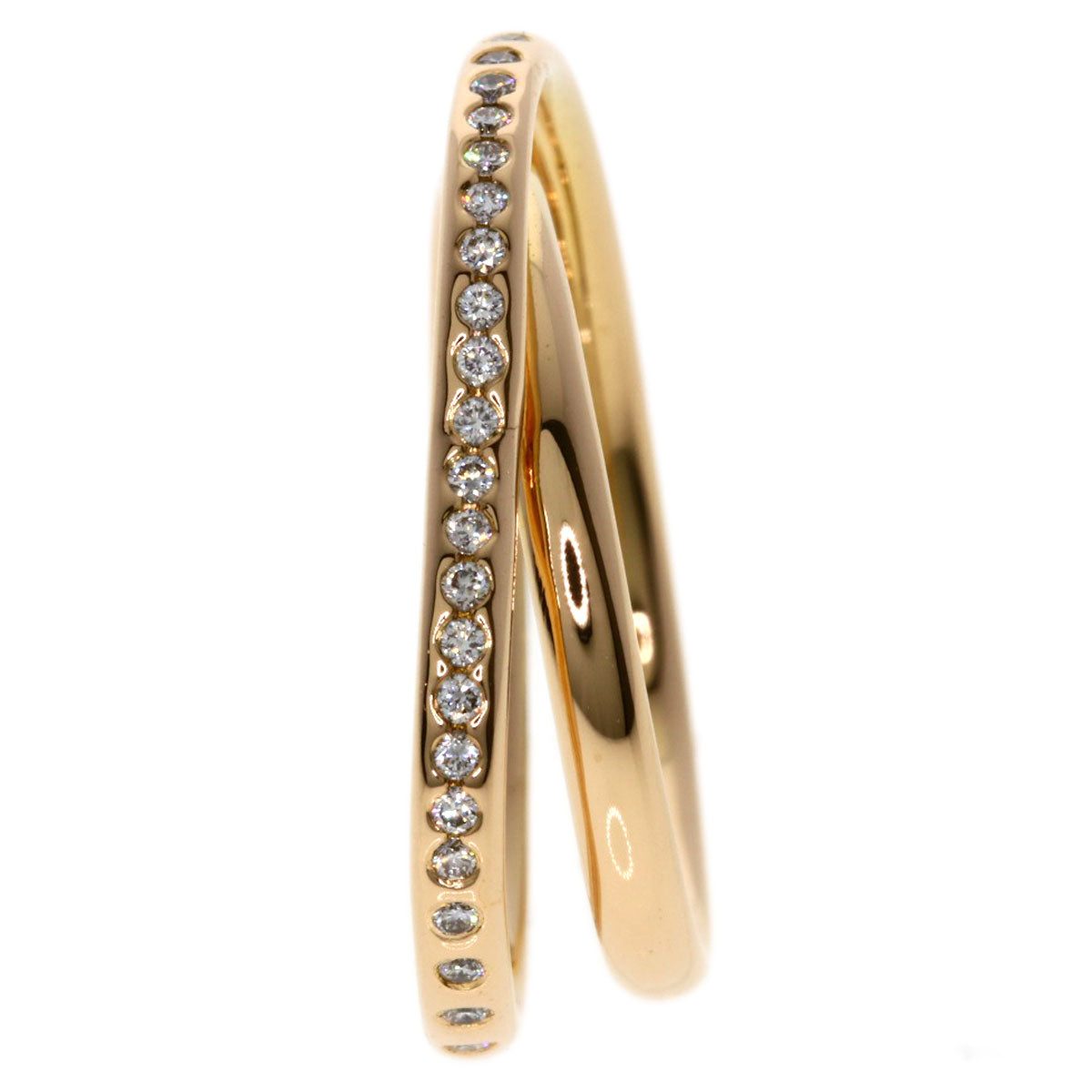 HERMES Vertige Cool Diamond #49 Ring K18 Pink Gold Ladies [Used]