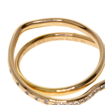 HERMES Vertige Cool Diamond #49 Ring K18 Pink Gold Ladies [Used]