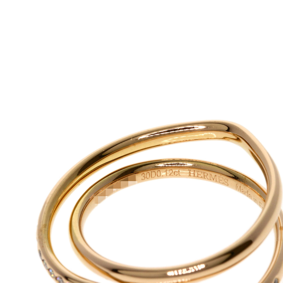 HERMES Vertige Cool Diamond #49 Ring K18 Pink Gold Ladies [Used]