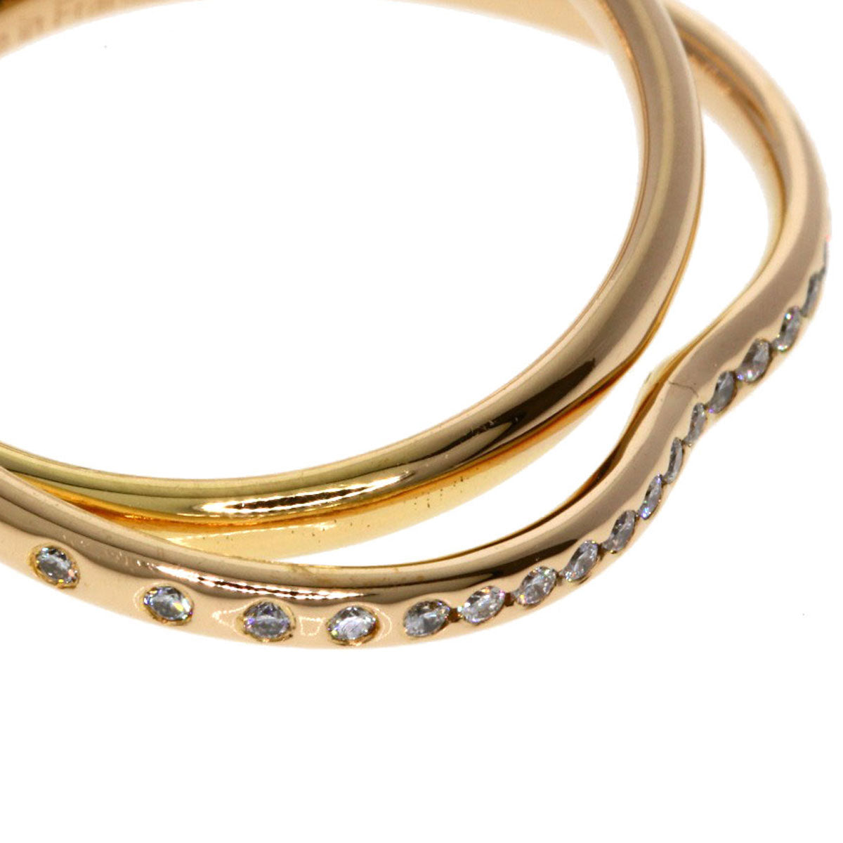 HERMES Vertige Cool Diamond #49 Ring K18 Pink Gold Ladies [Used]