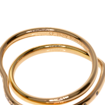 HERMES Vertige Cool Diamond #49 Ring K18 Pink Gold Ladies [Used]