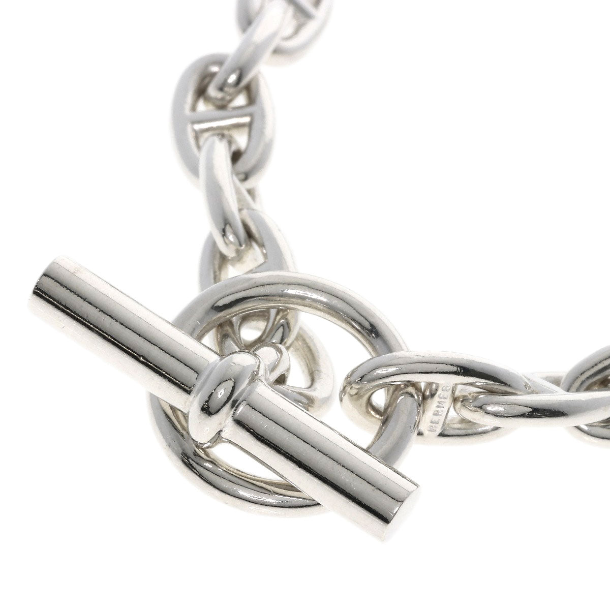 HERMES Chaine d'Ancre PM 43 frames Necklace Silver Ladies [Used]