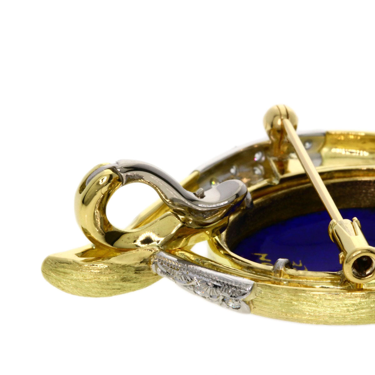 MITSUO KAJI Miniature Diamond Enamel Brooch K18 Yellow Gold PT900Ladies [Used]